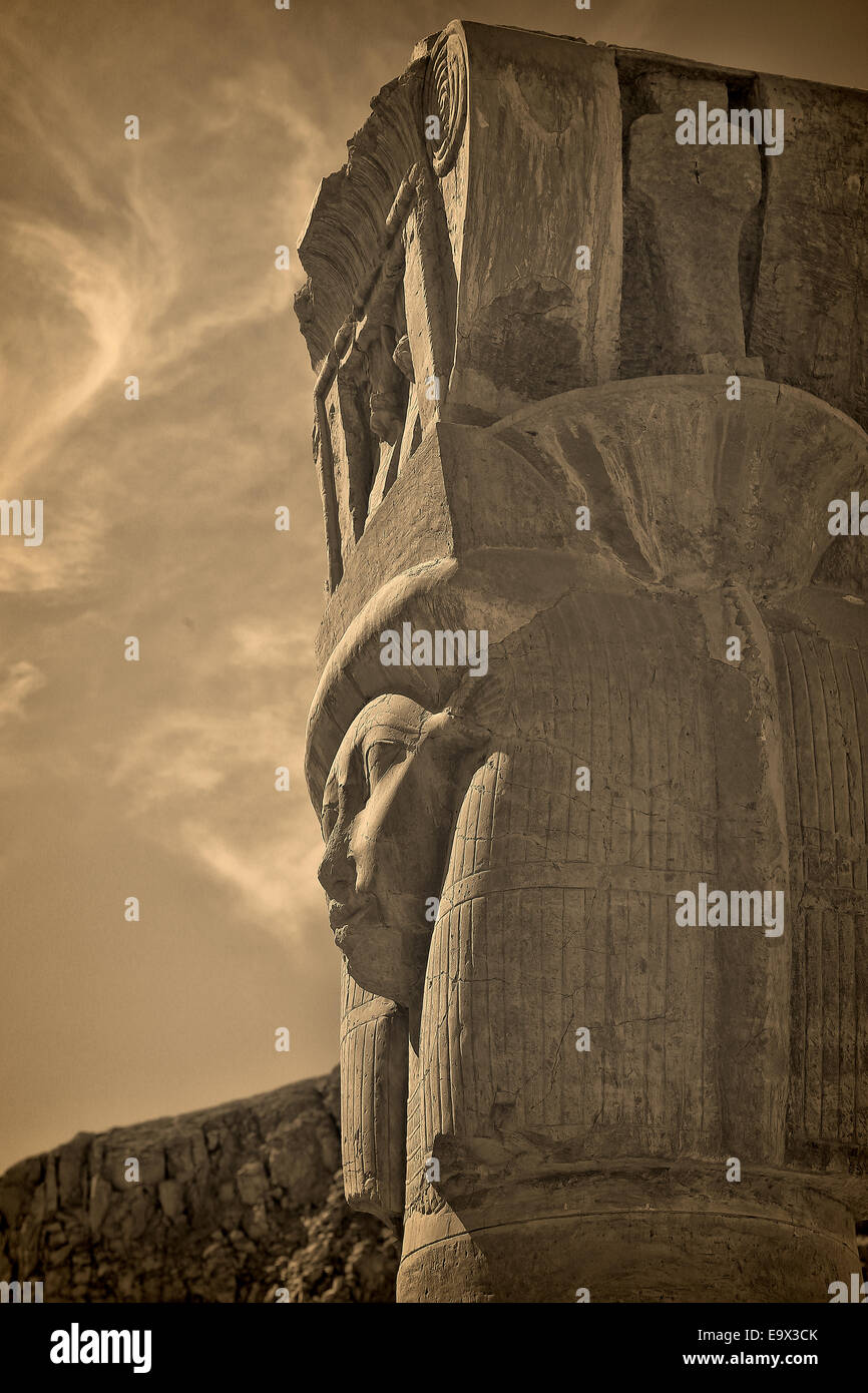 Il tempio della regina Hatsheput - west bank - LUXOR - EGITTO Foto Stock