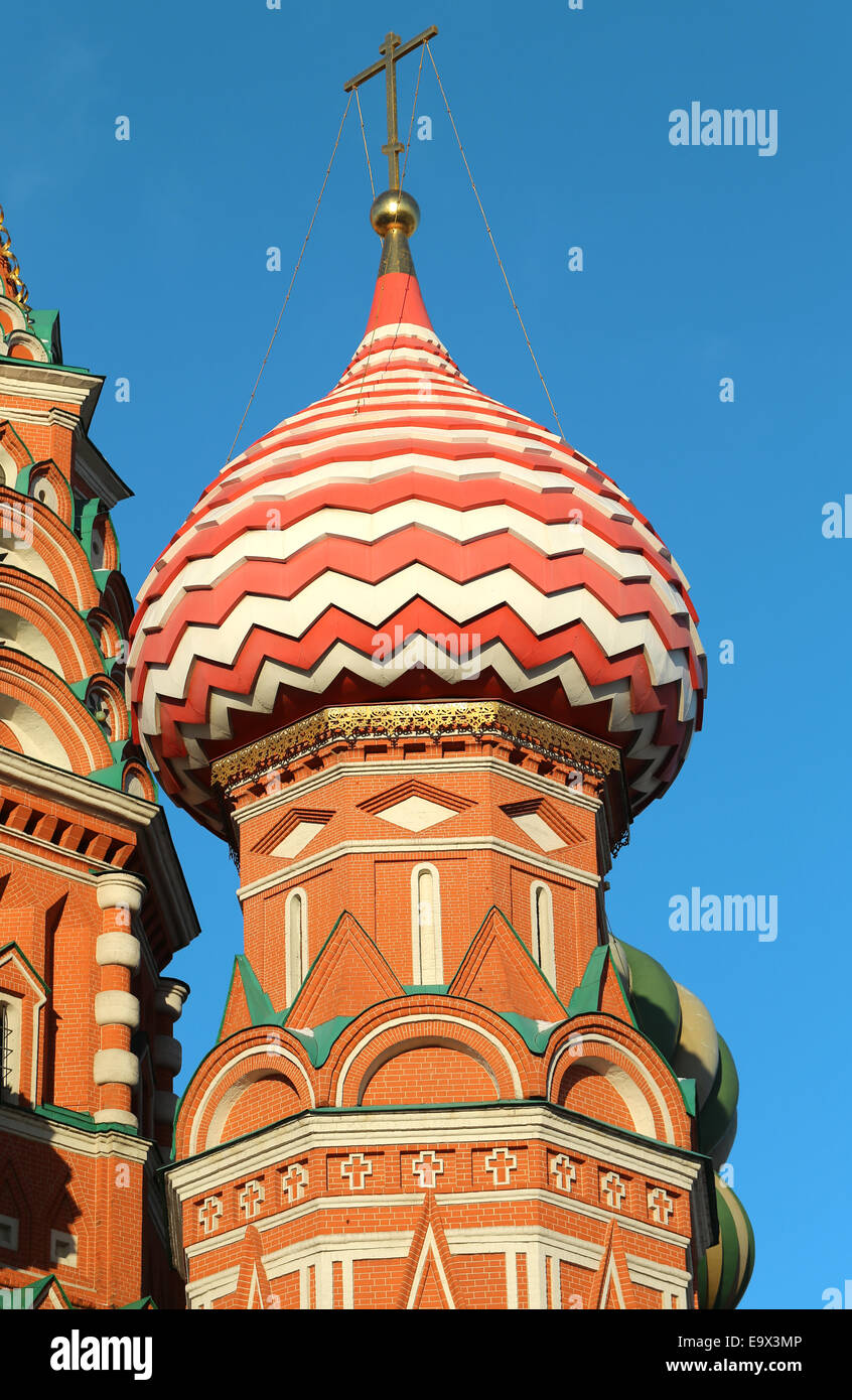 Cupola della Cattedrale di San Basilio sulla Piazza Rossa di Mosca, close-up Foto Stock