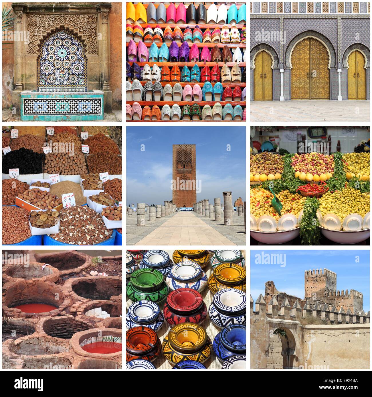 Il Marocco landmarks collage Foto Stock