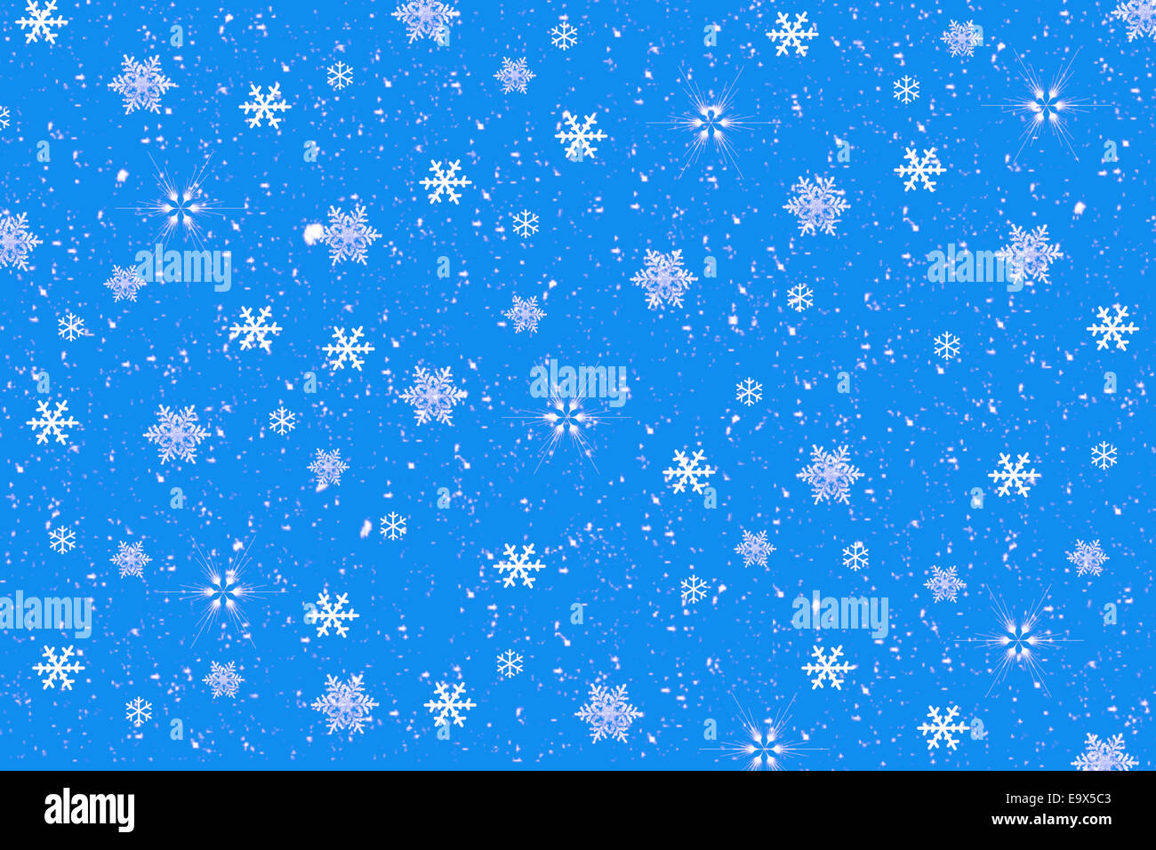 I fiocchi di neve su sfondo blu Foto Stock