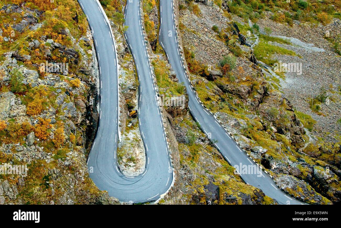 Famosa strada dei Troll in Norvegia Foto Stock