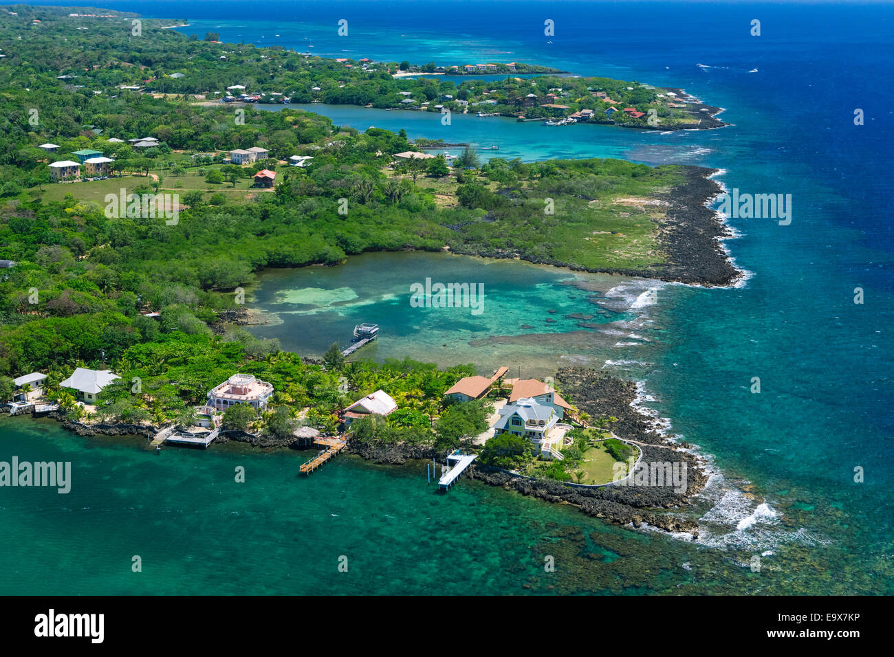 Foto aerea di Roatan's Gibson ansa Foto Stock