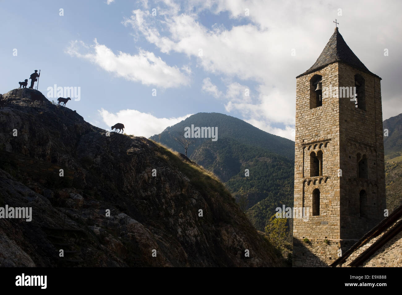 Sant Joan de Boi chiesa romanica. Vall de Boi, Lleida, in Catalogna, Spagna. Foto Stock