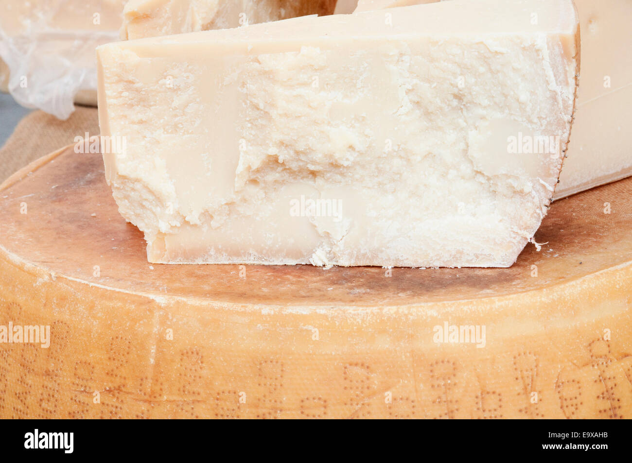 Il Parmigiano Reggiano, formaggio parmigiano Foto Stock