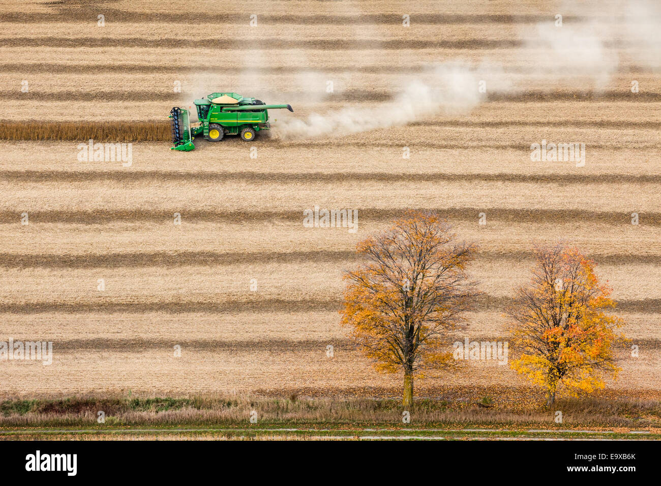 Foto aerea del raccolto mietuto. Foto Stock