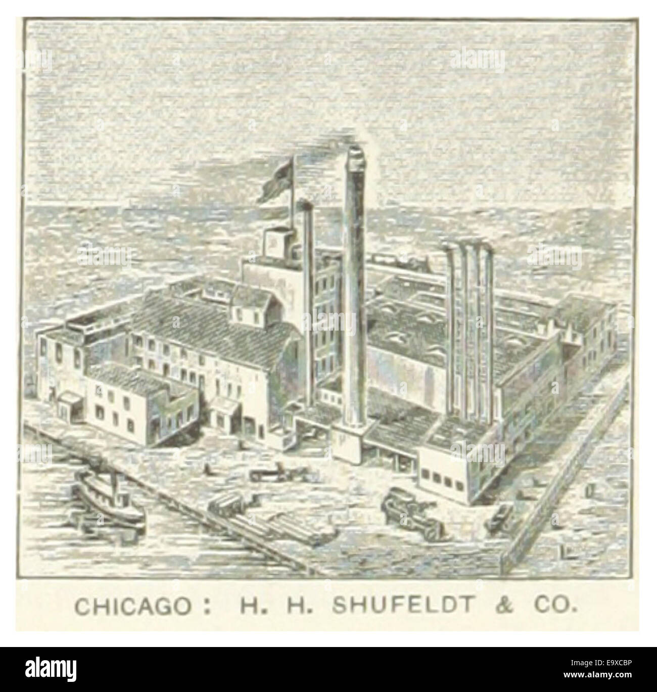 Un record del 1891 della H.H. Shufeldt Company di Chicago, una distilleria nota per la produzione di whisky e liquori durante la fine del XIX secolo. Foto Stock