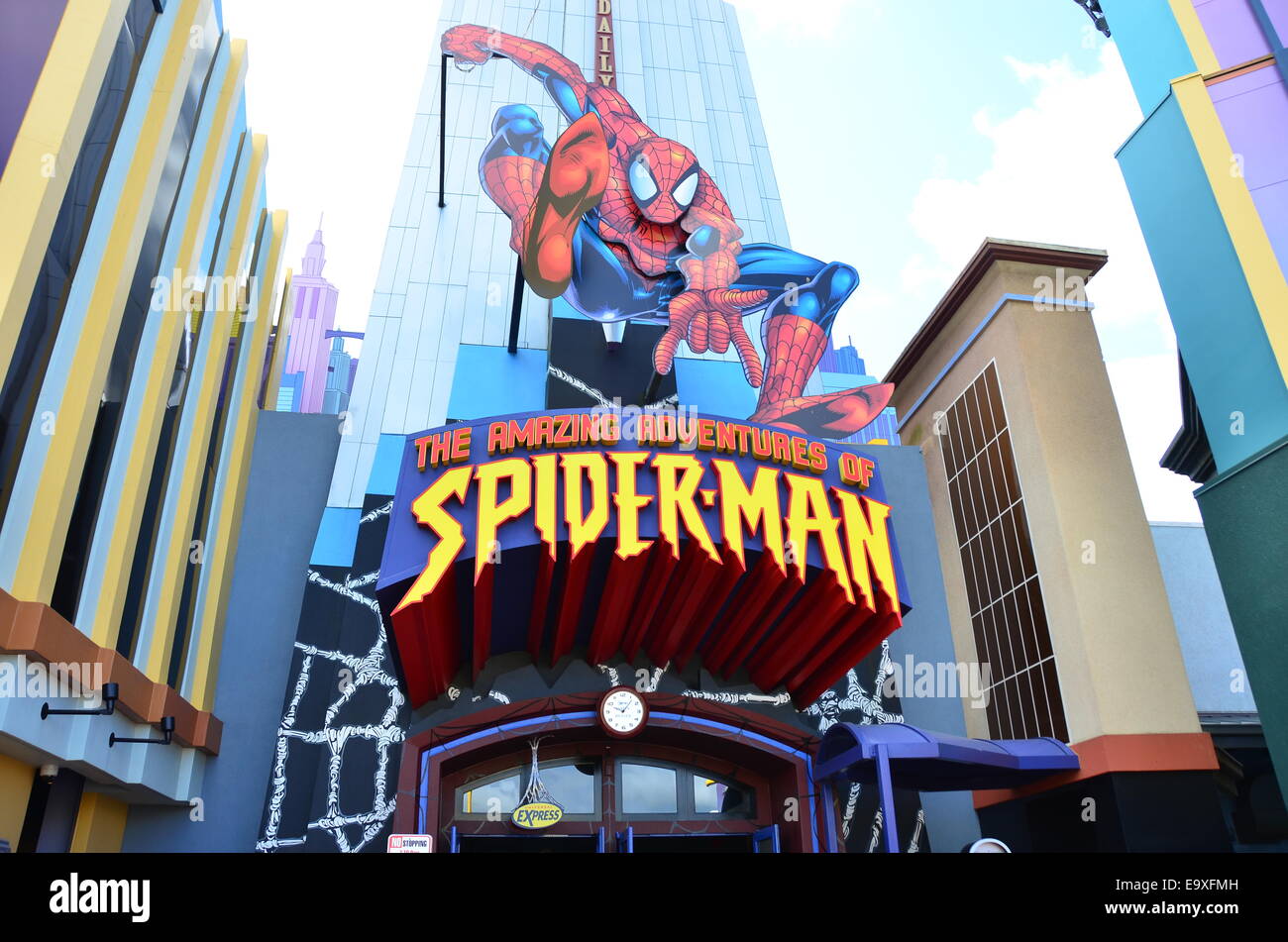 La Spider-Man Ride, a Marvel Super Hero Isola, Isole di avventura, Universal Orlando Resort Orlando, Florida, Stati Uniti d'America Foto Stock