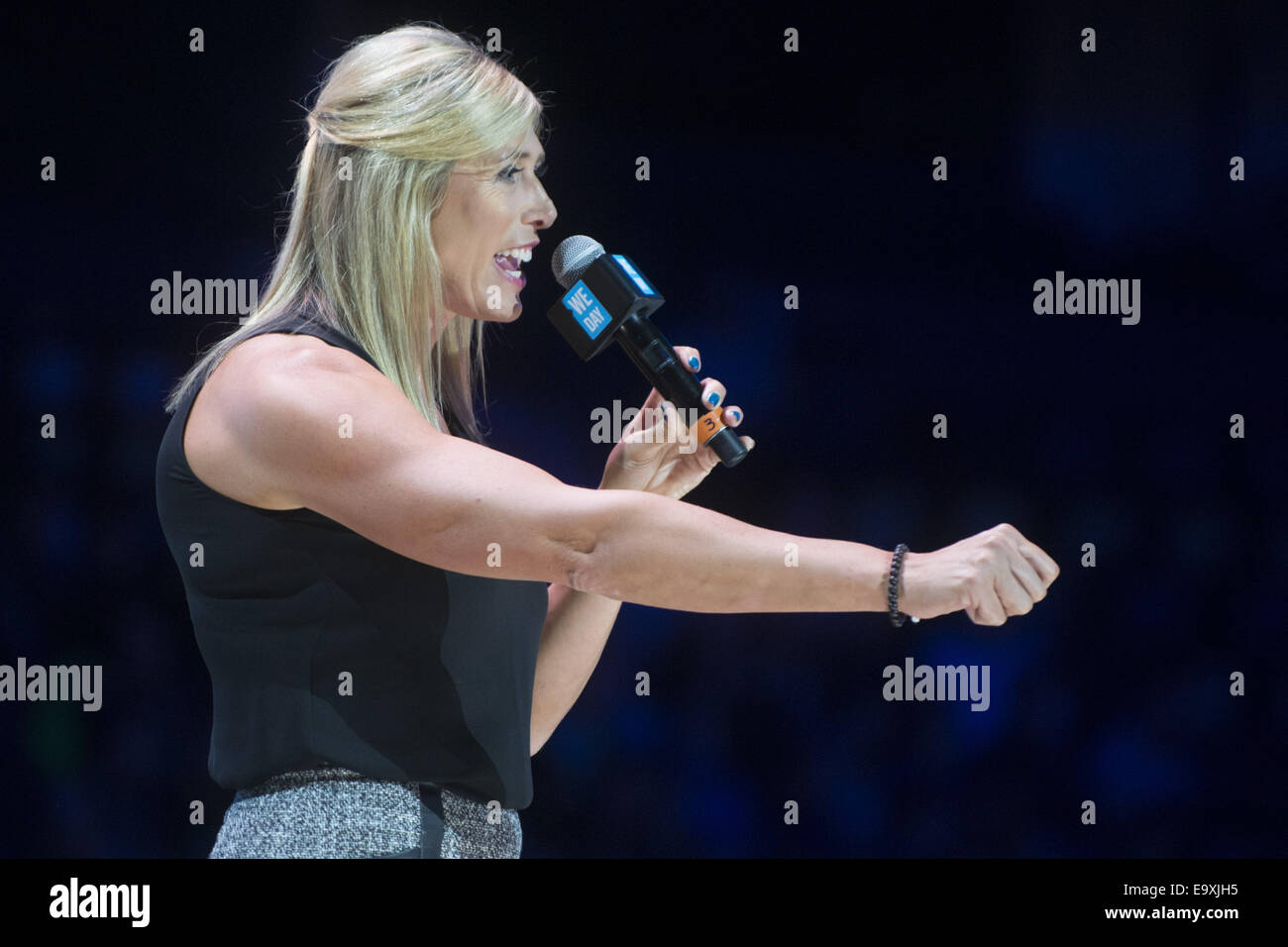 Calgary, Alberta, Canada. 3 Novembre, 2014. Canadian olympian SILKEN LAUMANN, condiviso la sua storia di coraggio, perseveranza e il trionfo dello spirito umano. Credito: Baden Roth/ZUMA filo/Alamy Live News Foto Stock