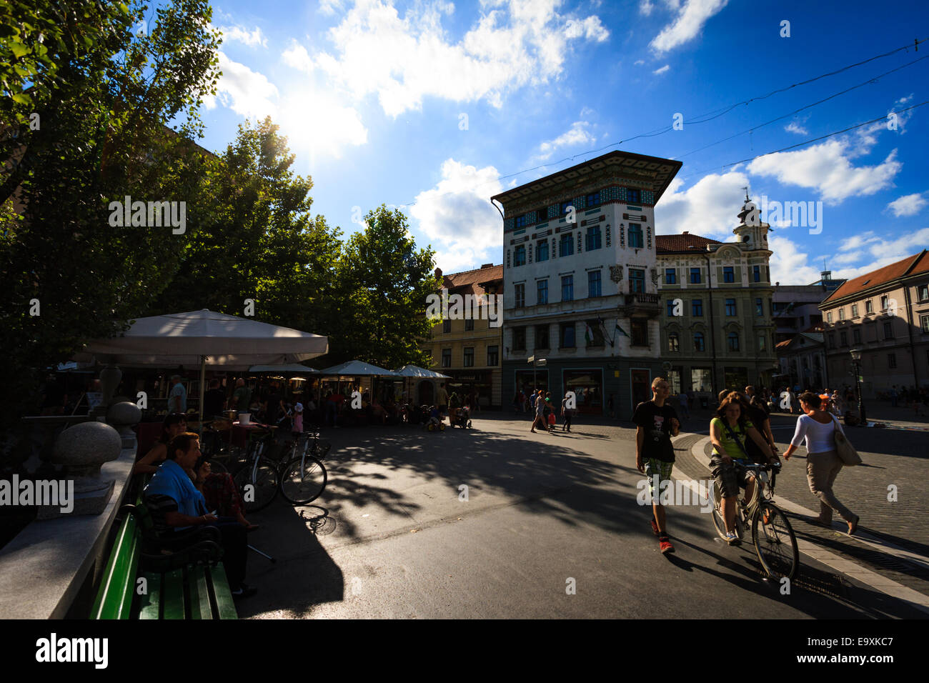 Preseren Square, Lubiana, Slovenia Foto Stock