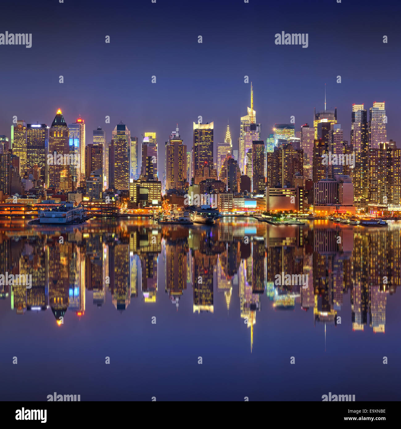 Manhattan di notte Foto Stock
