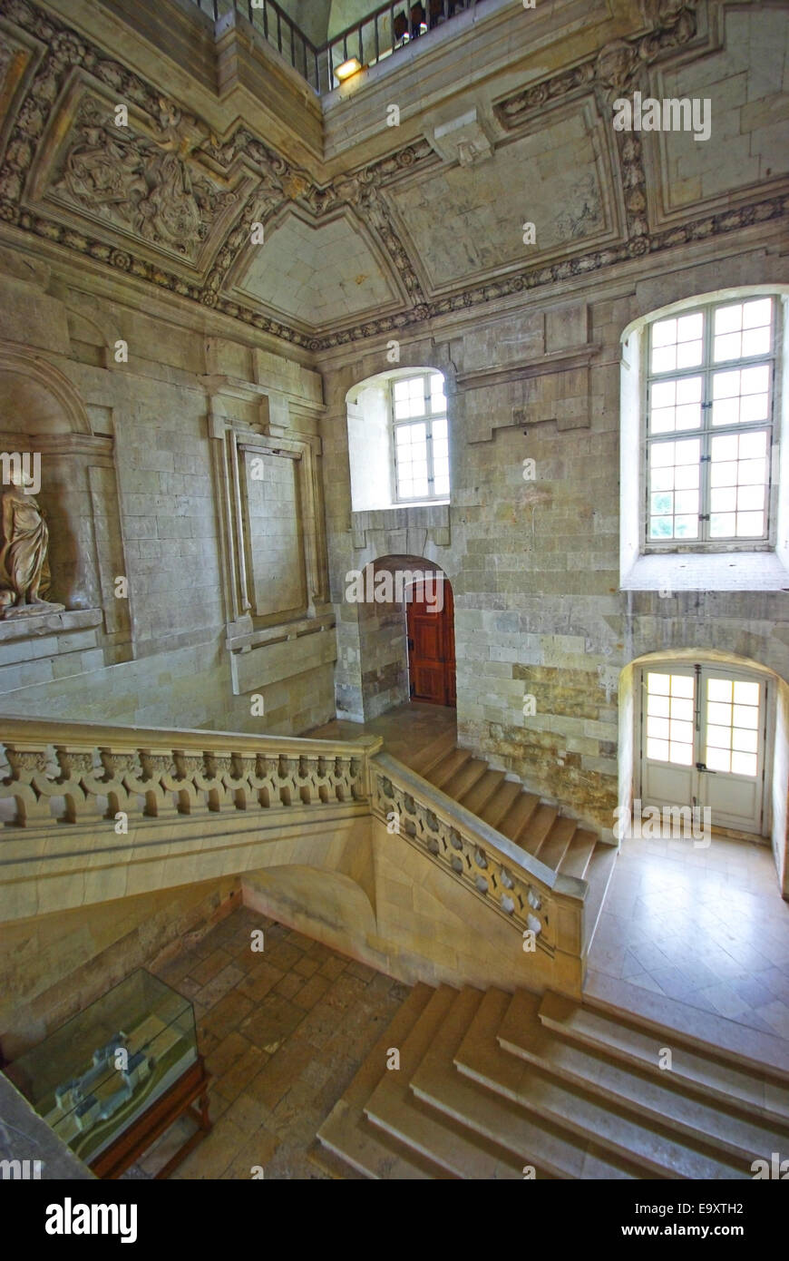 Bella scala nel castello di Blois. Foto Stock