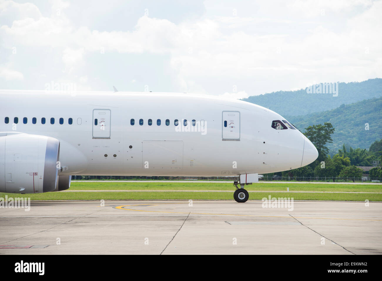 Aereo commerciale di rullaggio Foto Stock