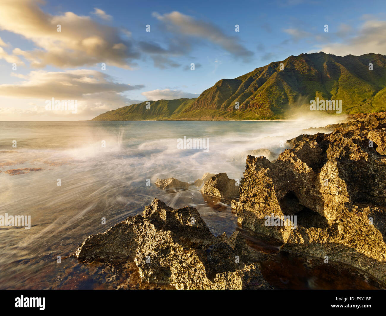 Costa a Ka'ena Point State Park, Oahu, Hawaii, Stati Uniti Foto Stock