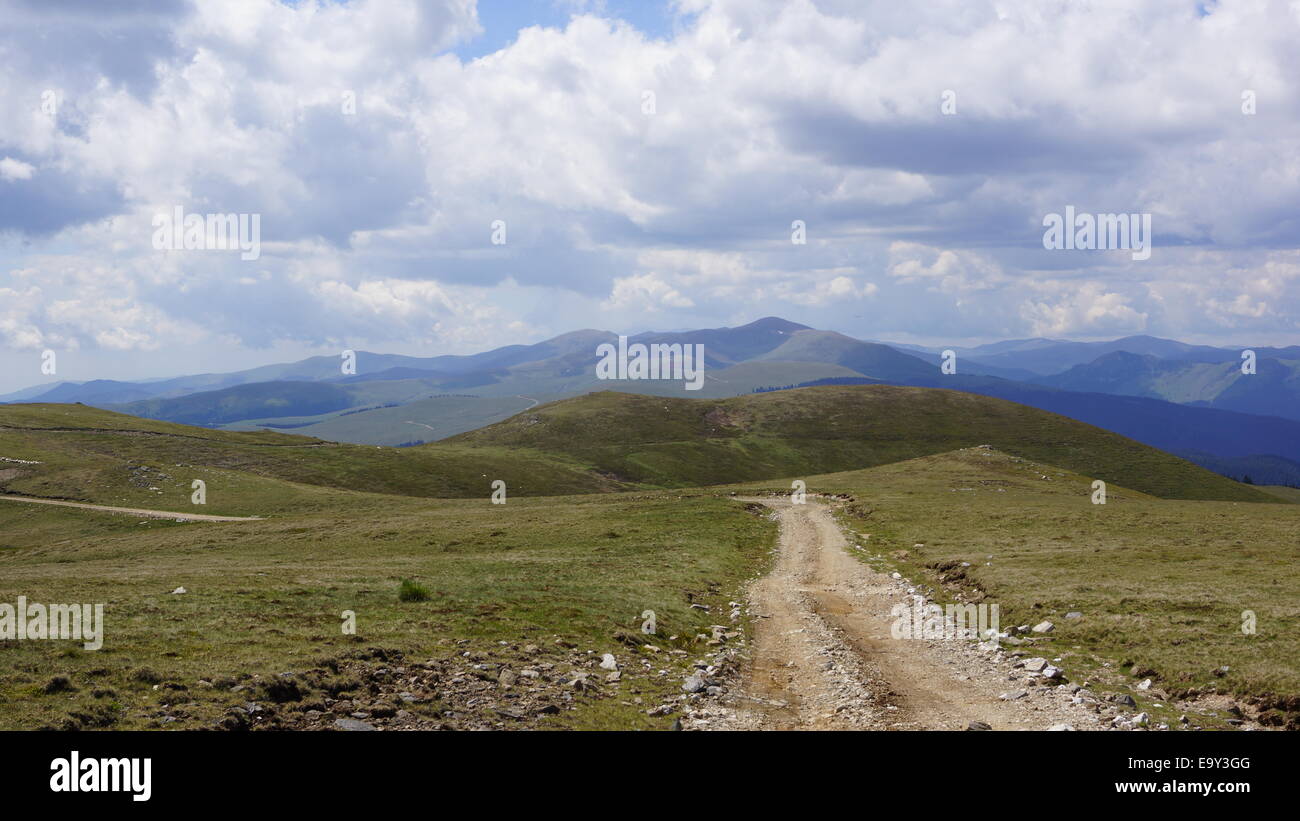 Belle montagne dei Carpazi panorami, Est Europa, Romania. Foto Stock