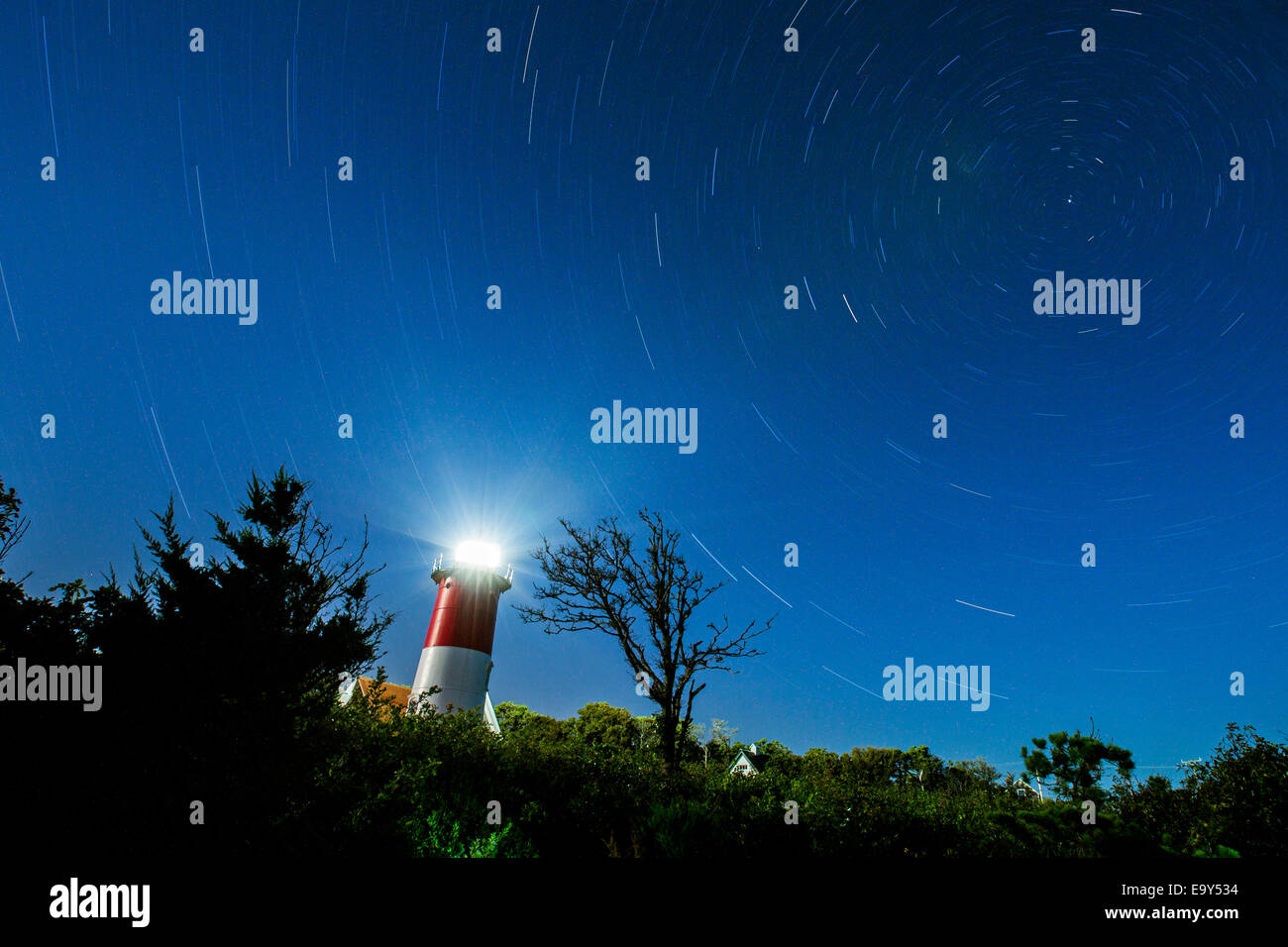 Faro Nauset Tracce stellari in Cape Cod-Massachusetts Foto Stock