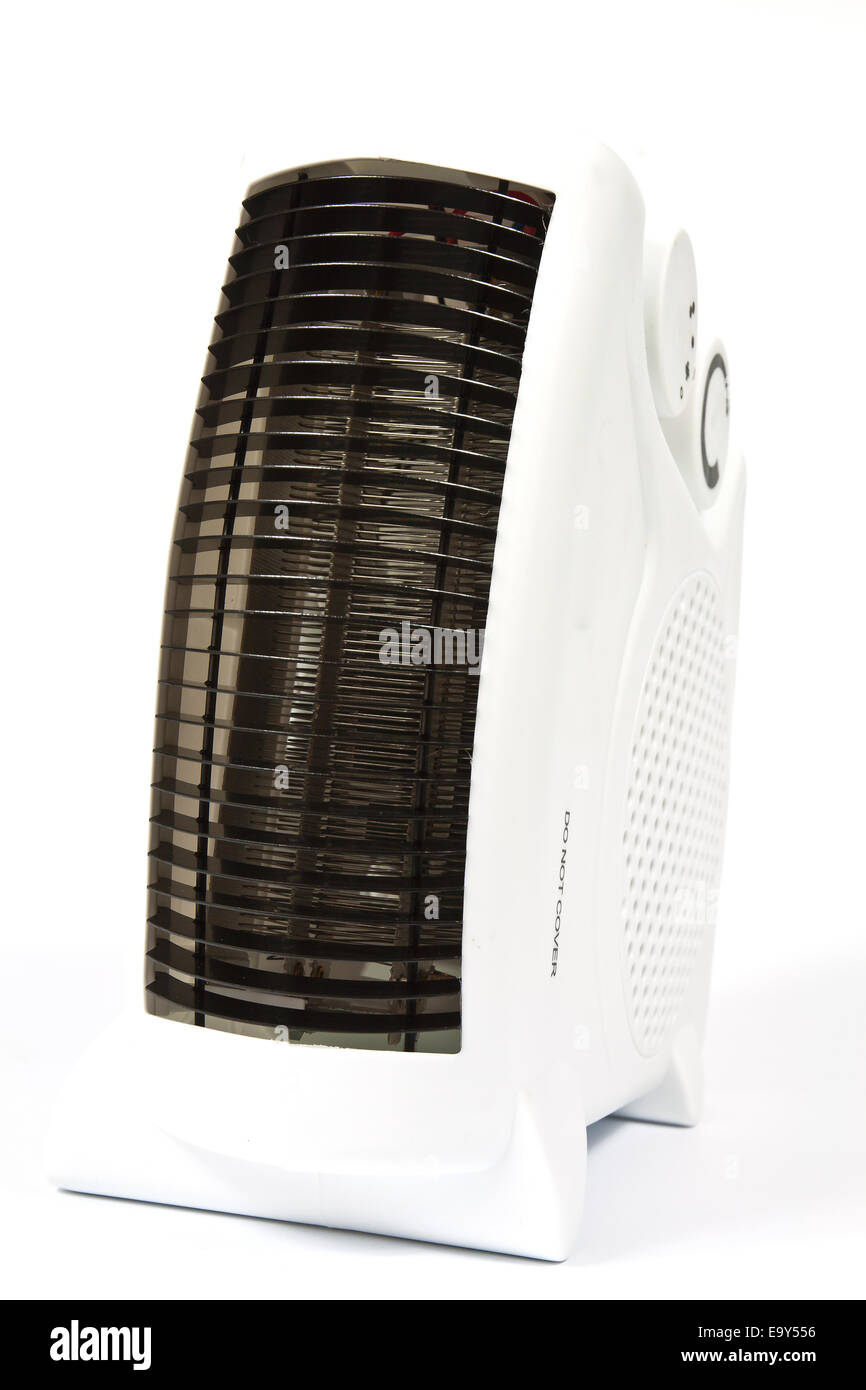 Verticale del riscaldatore della ventola del pannello di controllo con la temperatura e con livelli di soffiaggio Foto Stock