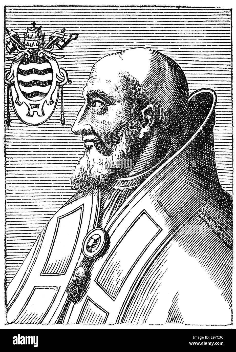 Papa Stefano IV o Stephanus IV; Papa da 816 a 817, Papst Stephan IV. (V). Foto Stock