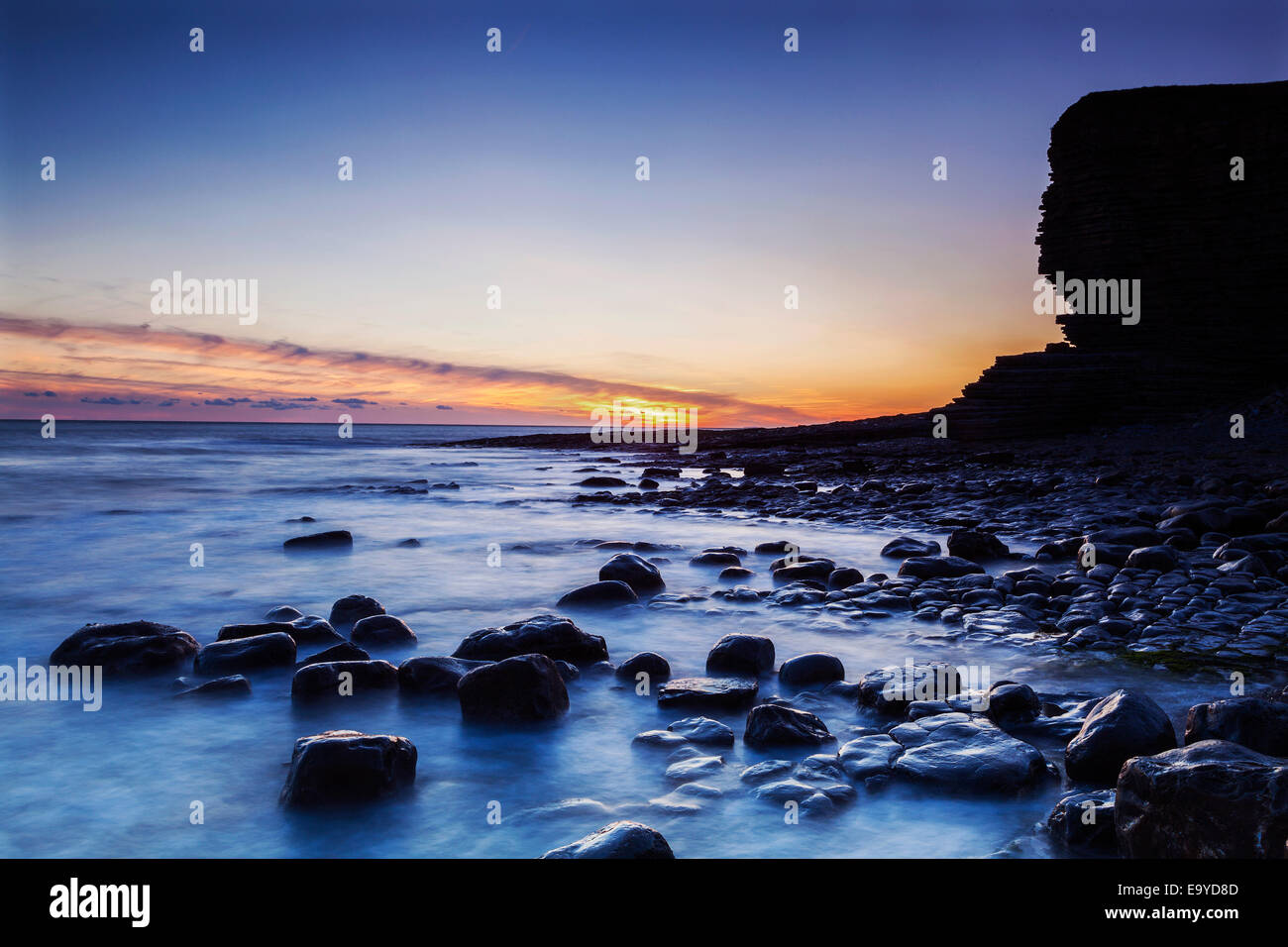 Nash Point, Glamorgan Heritage Coast, Galles, Regno Unito Foto Stock