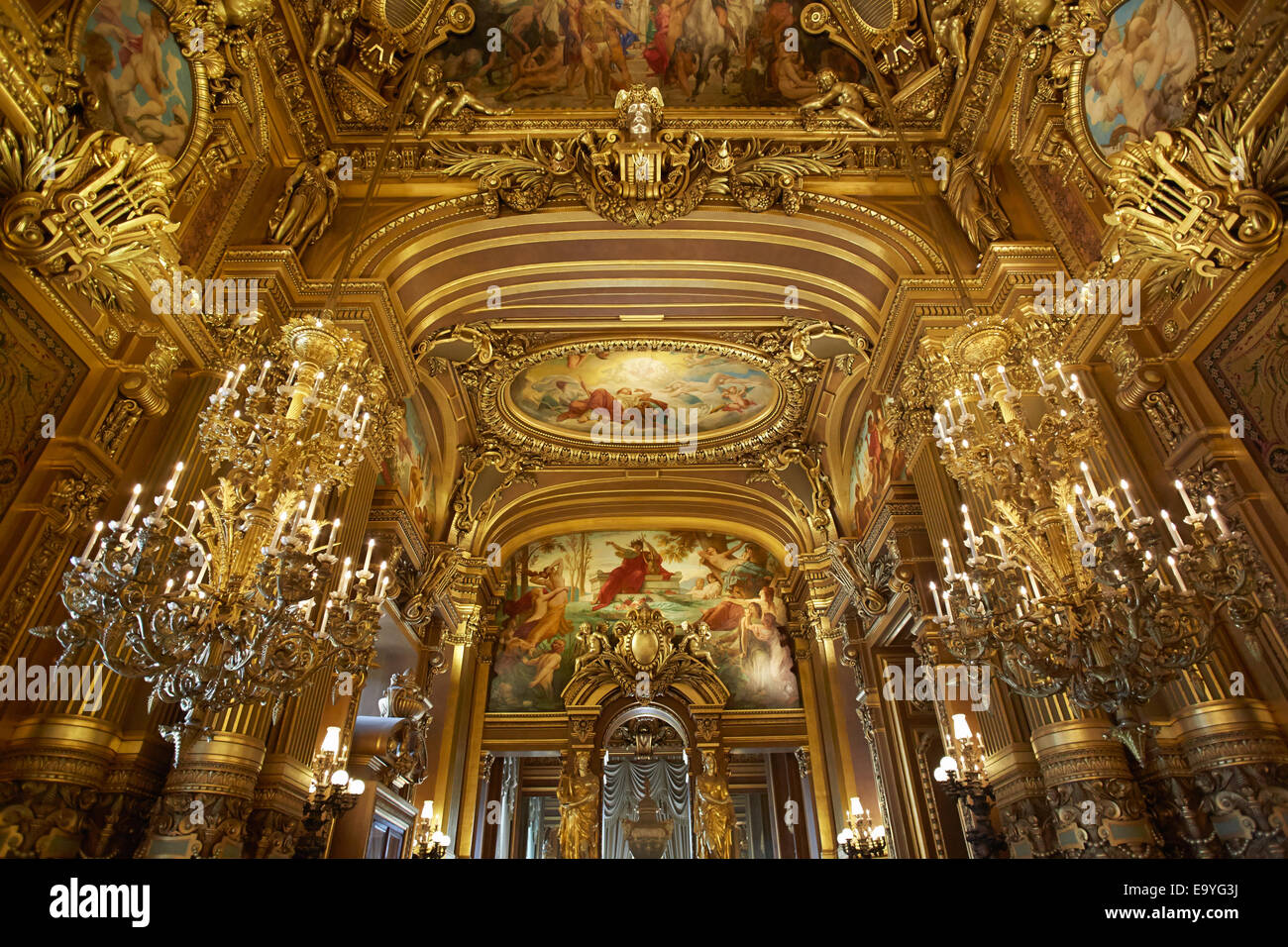 Opera Garnier interno a Parigi, Francia Foto Stock