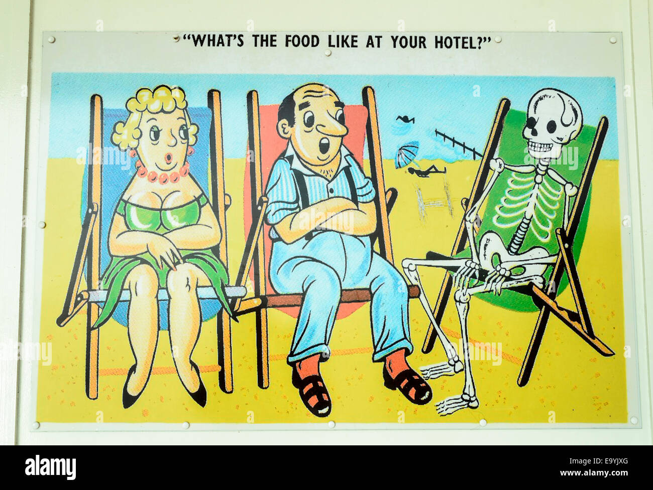 Britain Humor Seaside cartolina da Clacton on SEA, Inghilterra Regno Unito Foto Stock