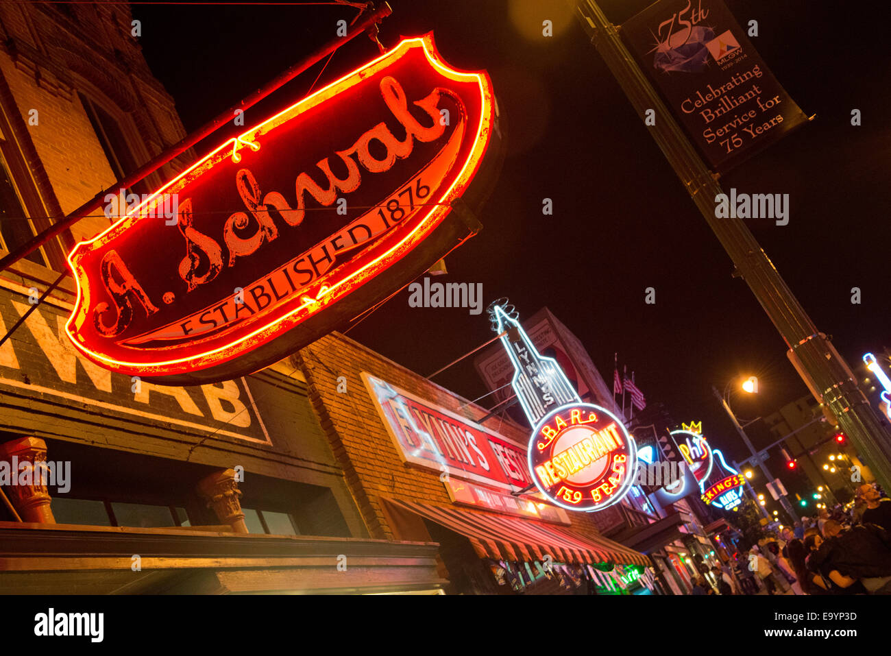Beale Street a Memphis Tennessee Foto Stock
