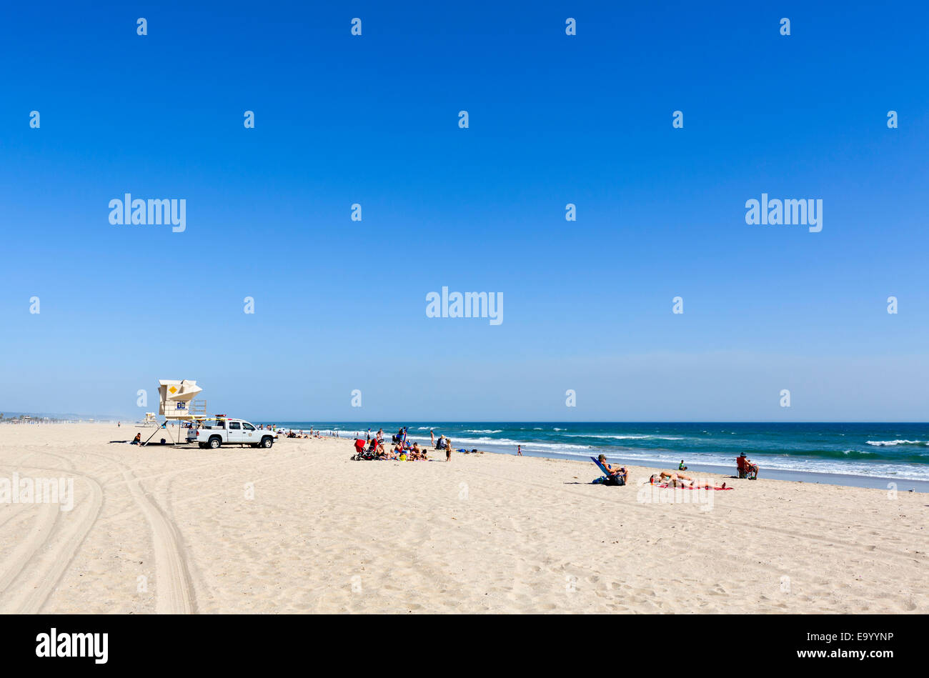 La spiaggia di Huntington Beach State Park, Huntington Beach, Orange County, California, Stati Uniti d'America Foto Stock