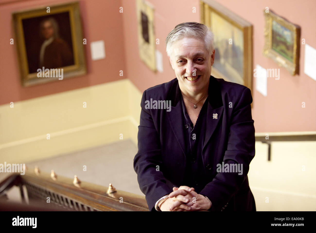 Ruth Mackenzie , ex direttore della London 2012 Olimpiadi culturali ,raffigurato all'Harris Museo e Galleria d'Arte , Preston . Foto Stock