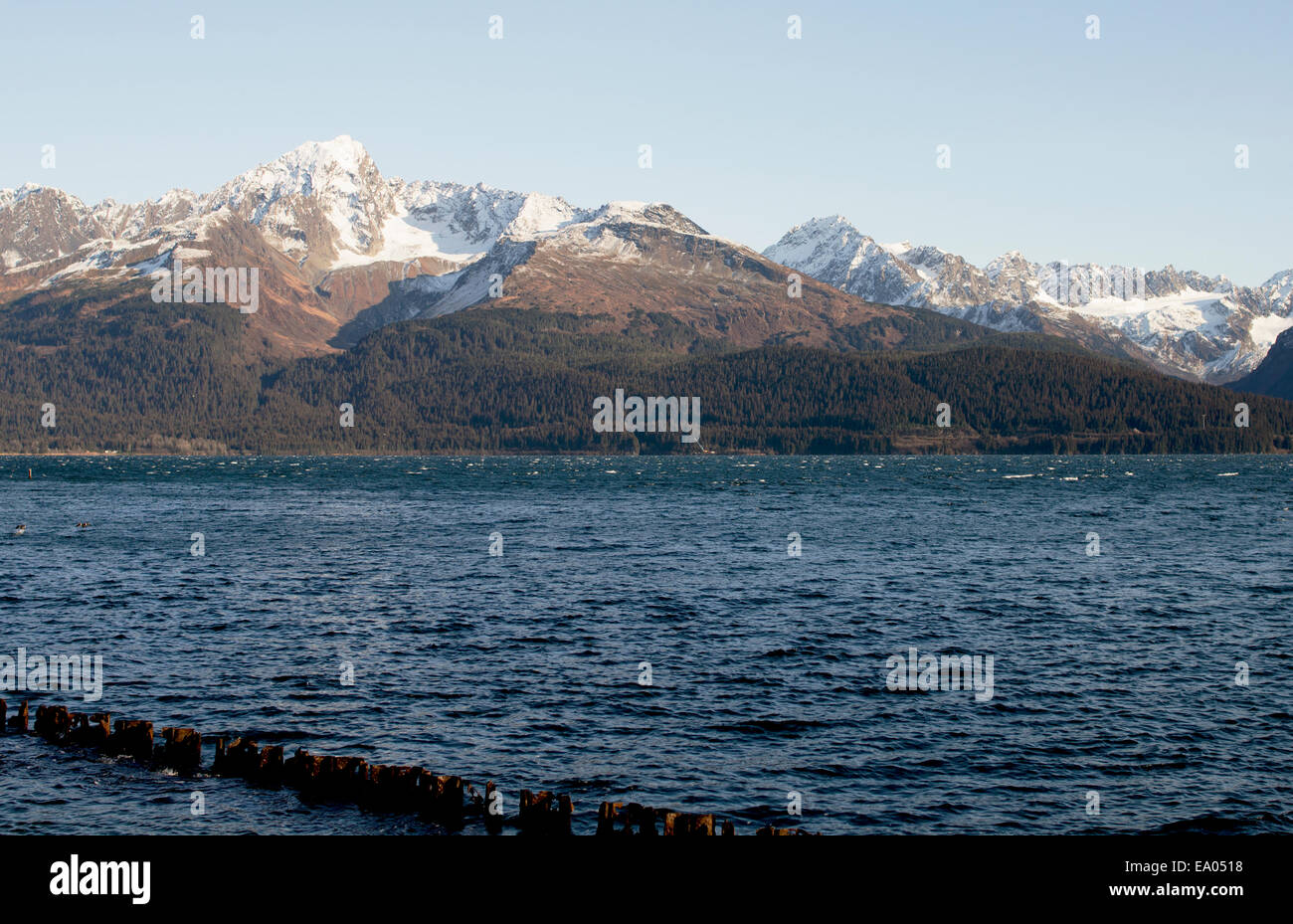 Coste e montagne vicino a Seward, Alaska Foto Stock