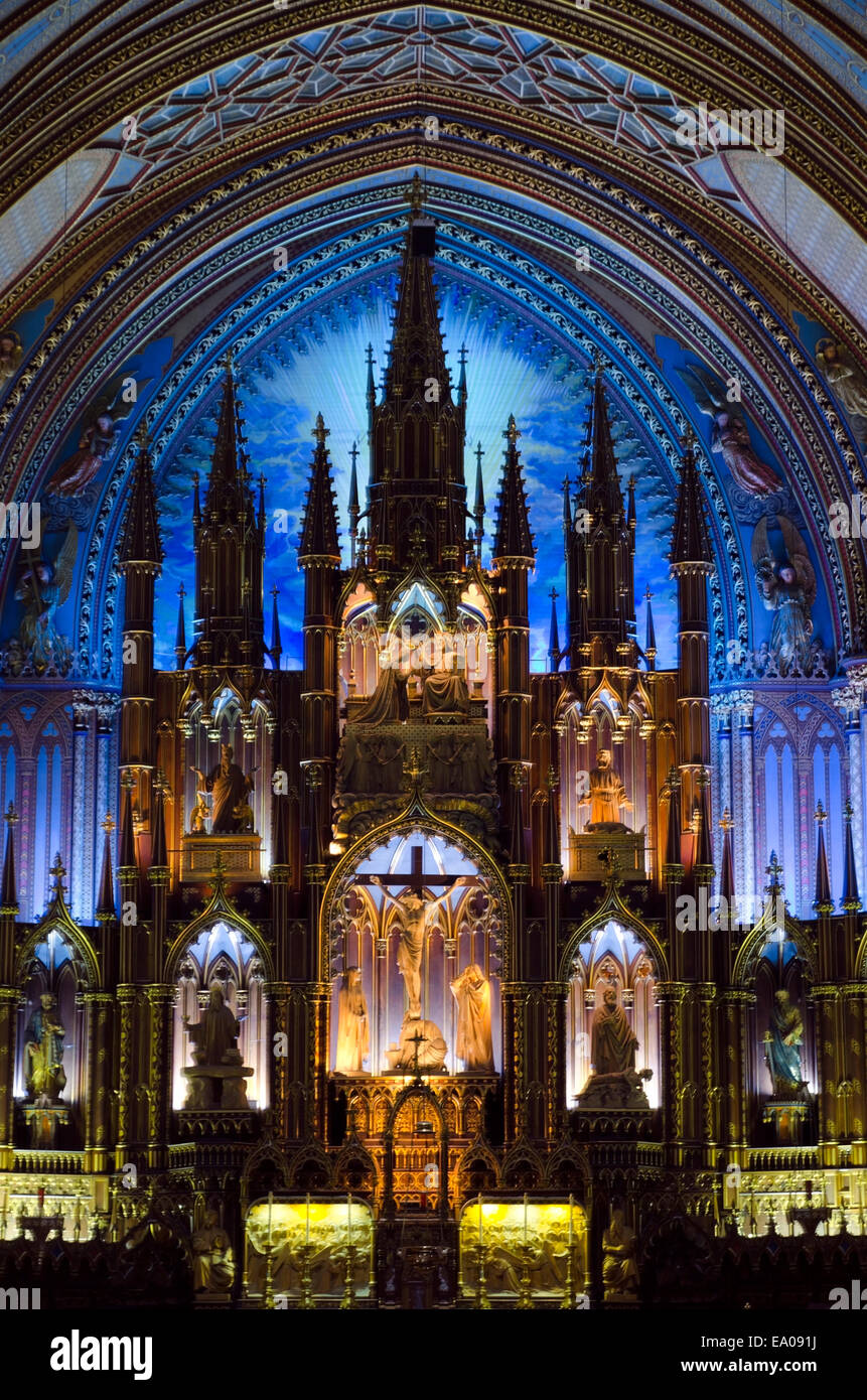 Altare di Montreal dalla Basilica di Notre Dame (francese: Basilique Notre-Dame de Montreal) Foto Stock