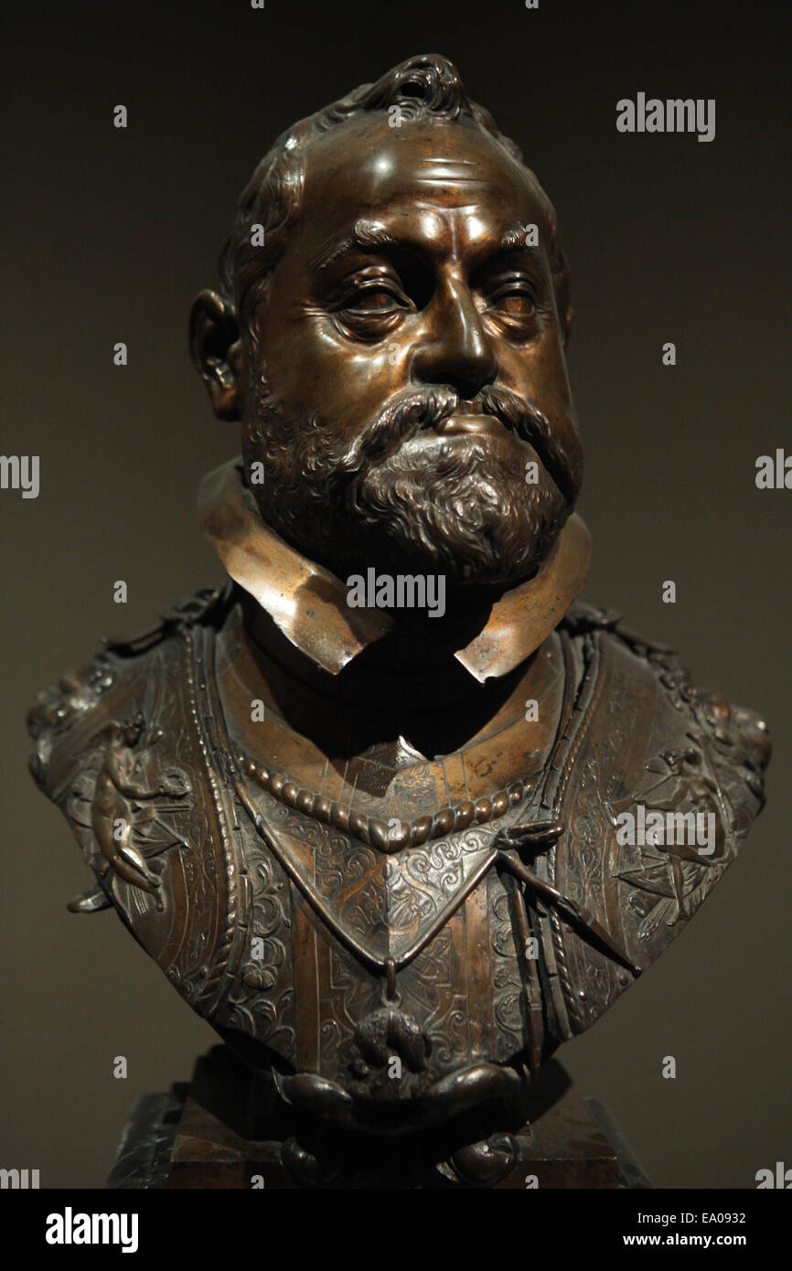 L'imperatore Rudolf II. Busto in bronzo dello scultore Adriaen de Vries, 1607, Praga. Tesoreria Imperiale Hofburg di Vienna, Austria. Foto Stock