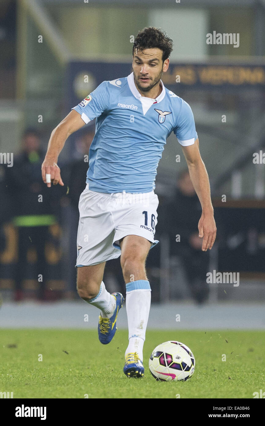 Marco Parolo (Lazio), 30 ottobre 2014 - Calcio : Italiano 'Serie A' match tra Hellas Verona 1-1 SS Lazio allo Stadio Marc'Antonio Bentegodi a Verona, Italia. (Foto di Maurizio Borsari/AFLO) Foto Stock