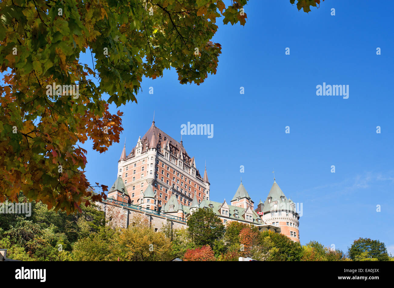 Lo Château Frontenac in autunno di Quebec City, Quebec, Canada Foto Stock