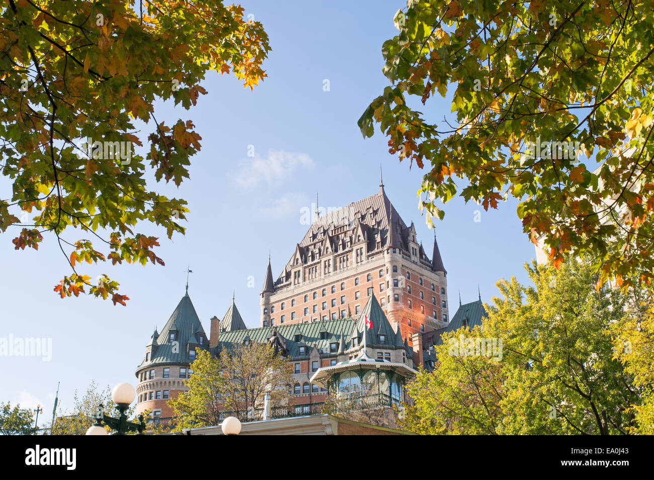 Lo Château Frontenac in autunno di Quebec City, Quebec, Canada Foto Stock