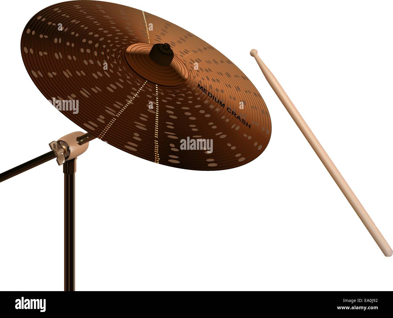 Crash cimbal con una coscia su sfondo bianco Illustrazione Vettoriale