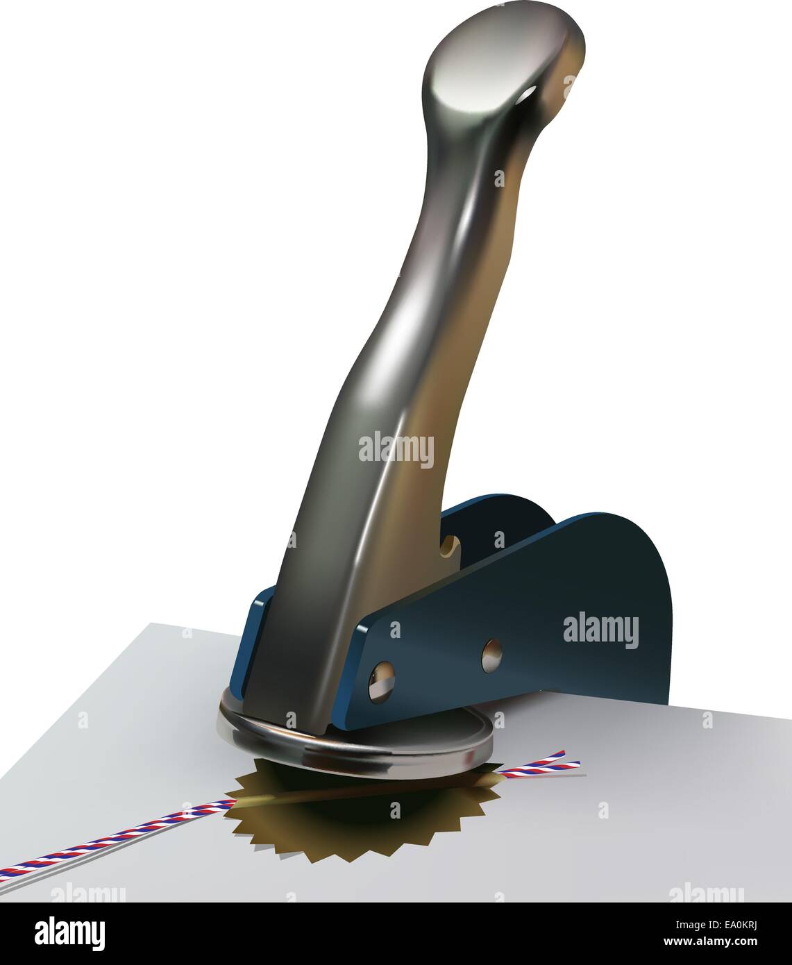 Vector realistico sigillo notarile isolati su sfondo bianco Illustrazione Vettoriale