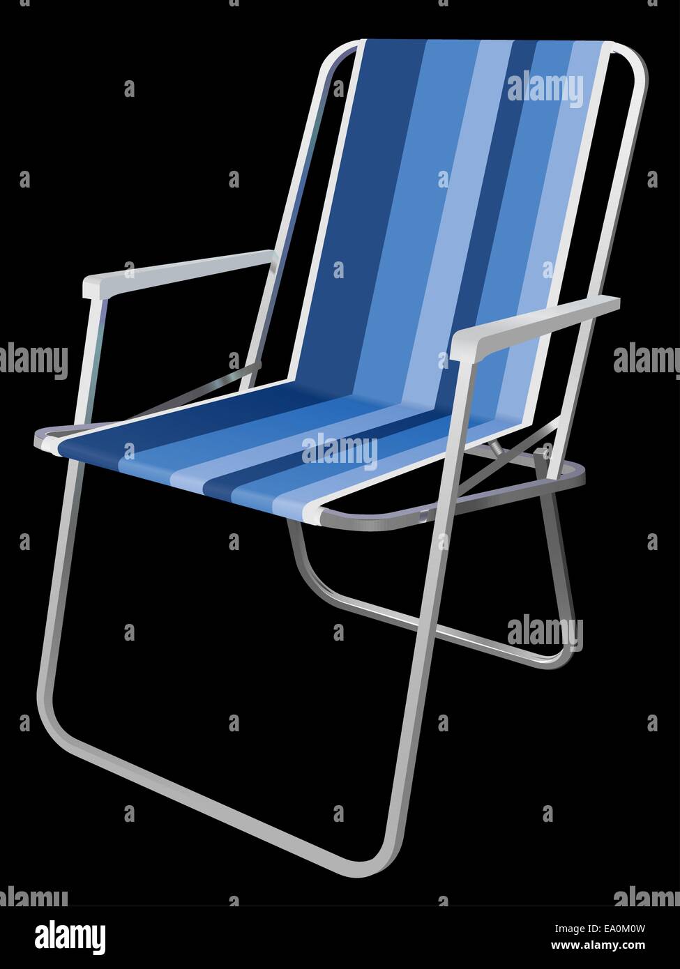 Vector realistico sedia picnic su sfondo nero Illustrazione Vettoriale