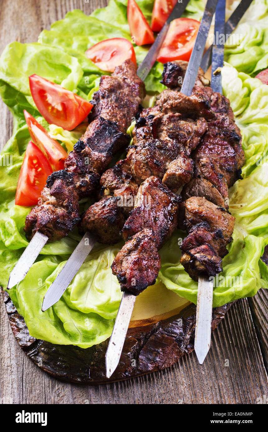 shashlik di agnello Foto Stock