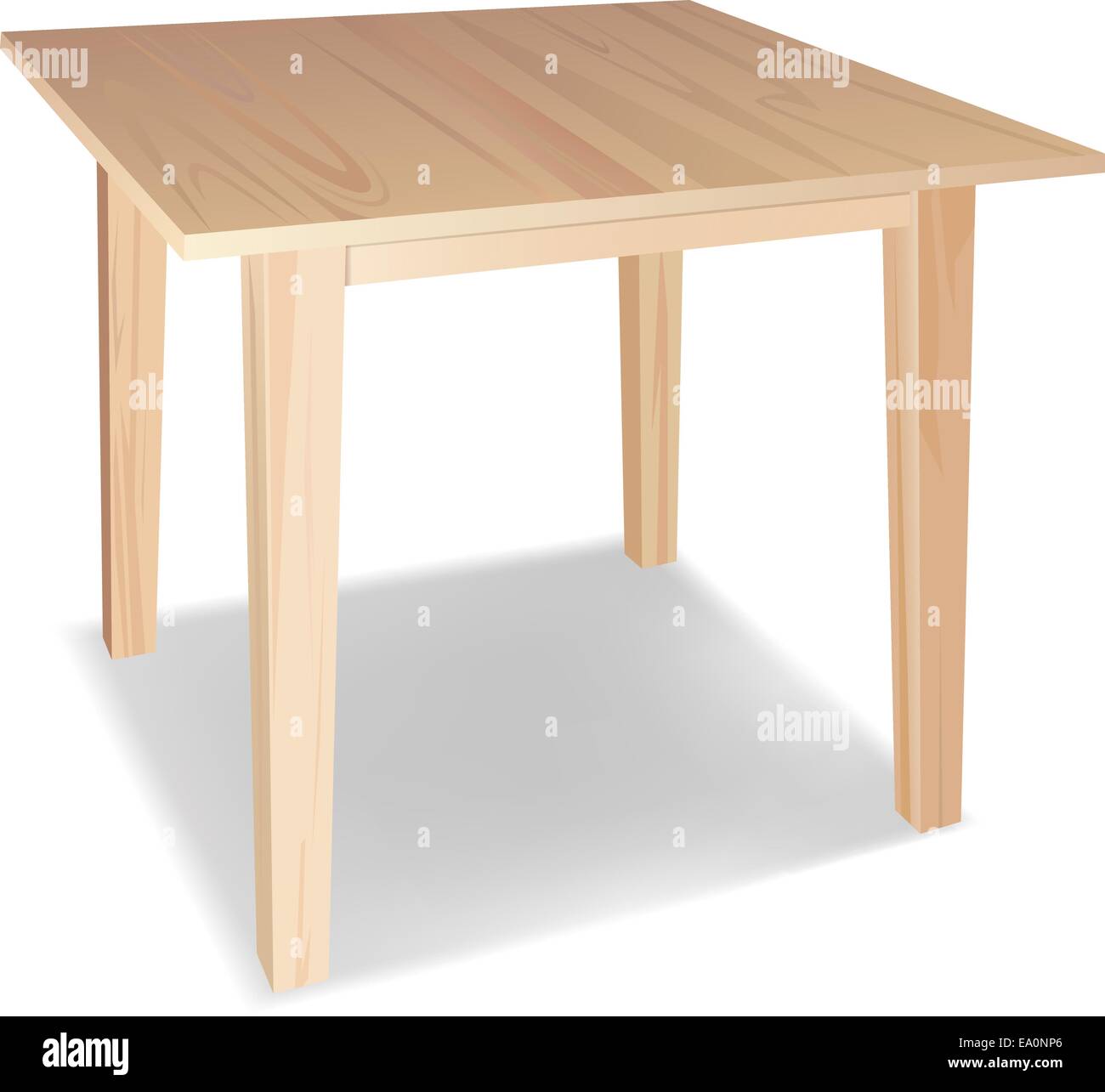 Vector realistico un tavolo di legno su sfondo awhite Illustrazione Vettoriale