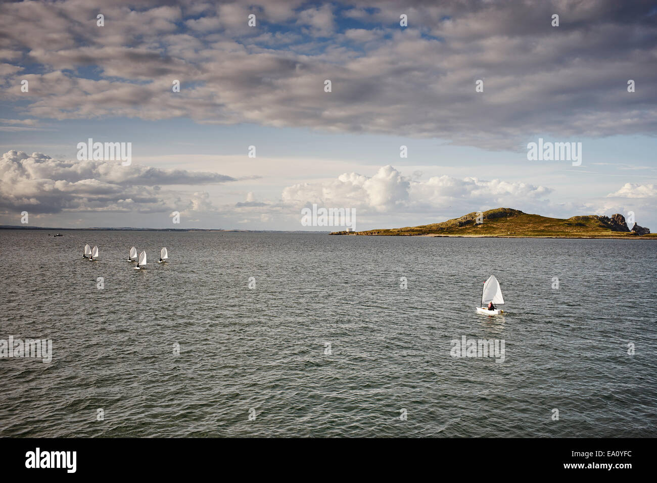 Vista di irlandesi occhio isola, Howth, la baia di Dublino, Repubblica di Irlanda Foto Stock