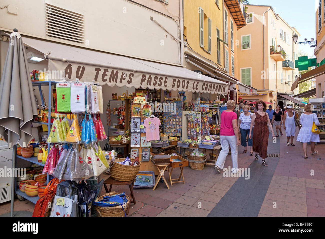 Shop, città vecchia, Menton, Cote d'Azur, in Francia Foto Stock