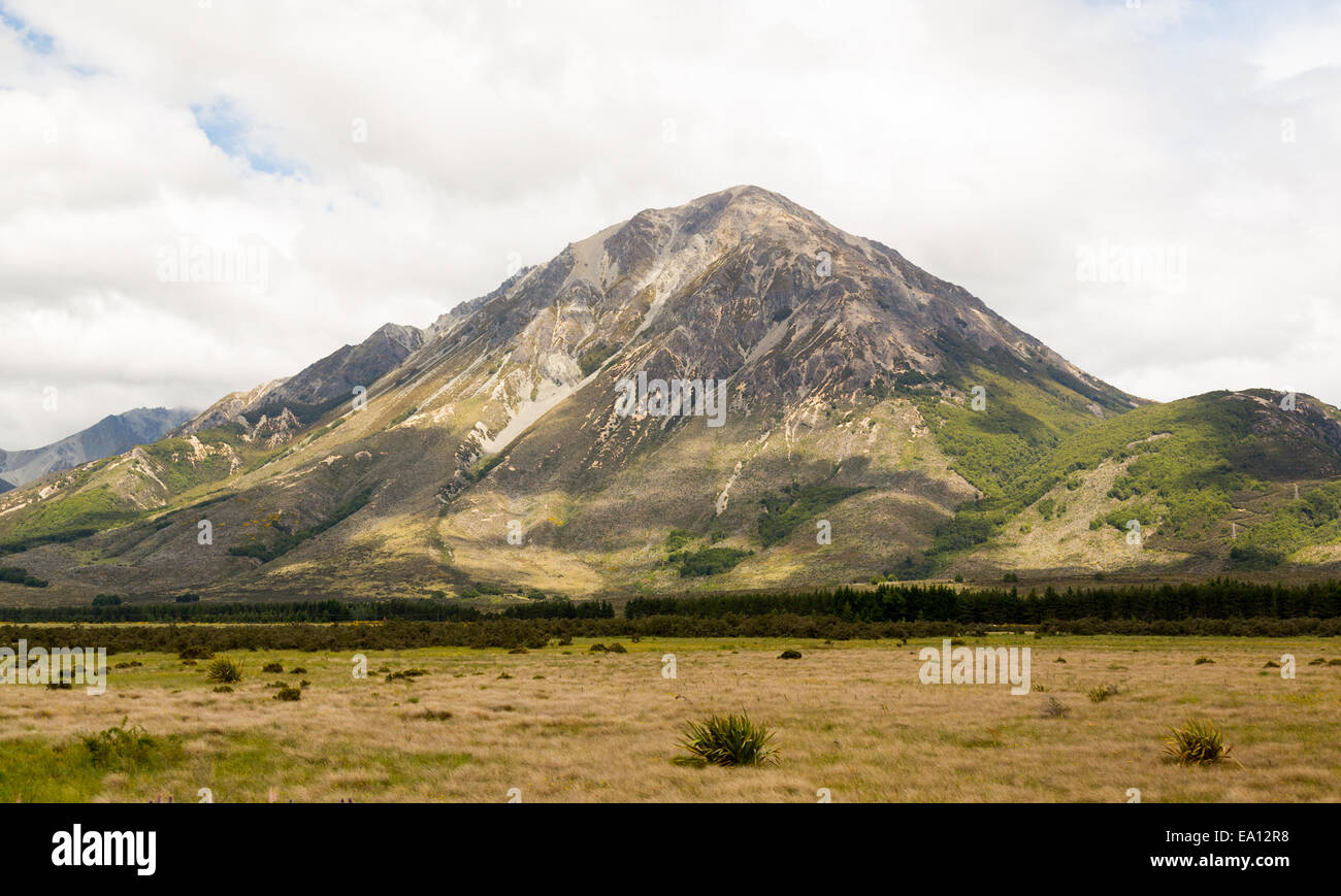 Vista delle Alpi del Sud Nuova Zelanda Foto Stock