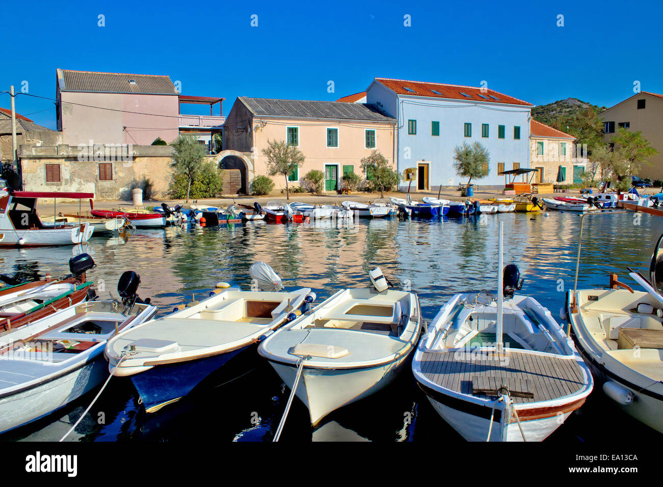Città di Vinjerac vista fronte mare Foto Stock