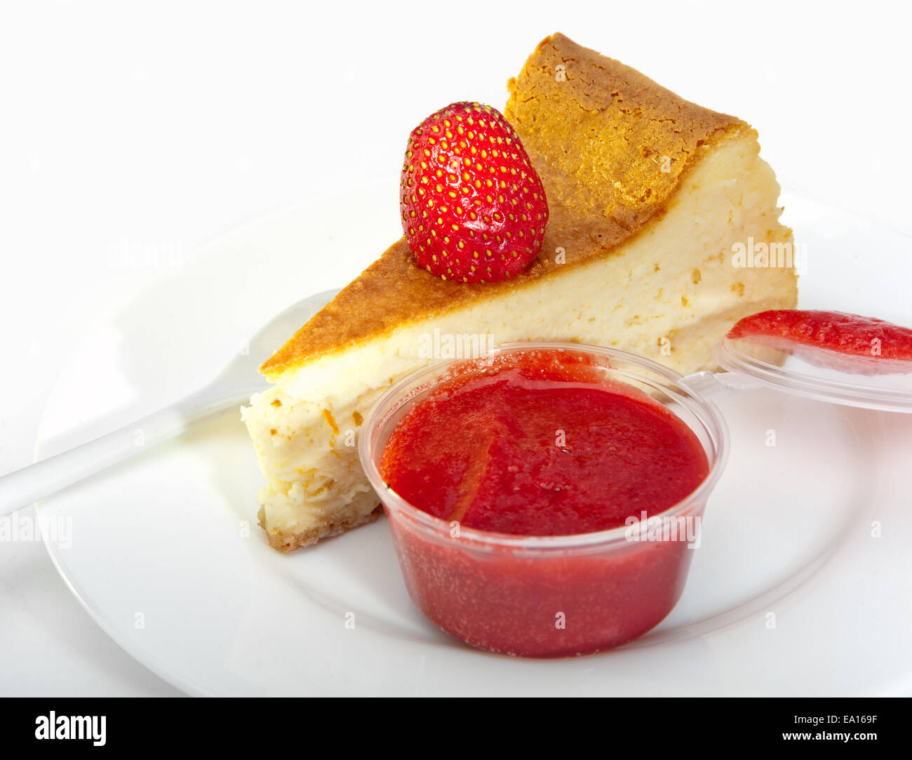 Biscotto con una fragola e confettura di fragole Foto Stock