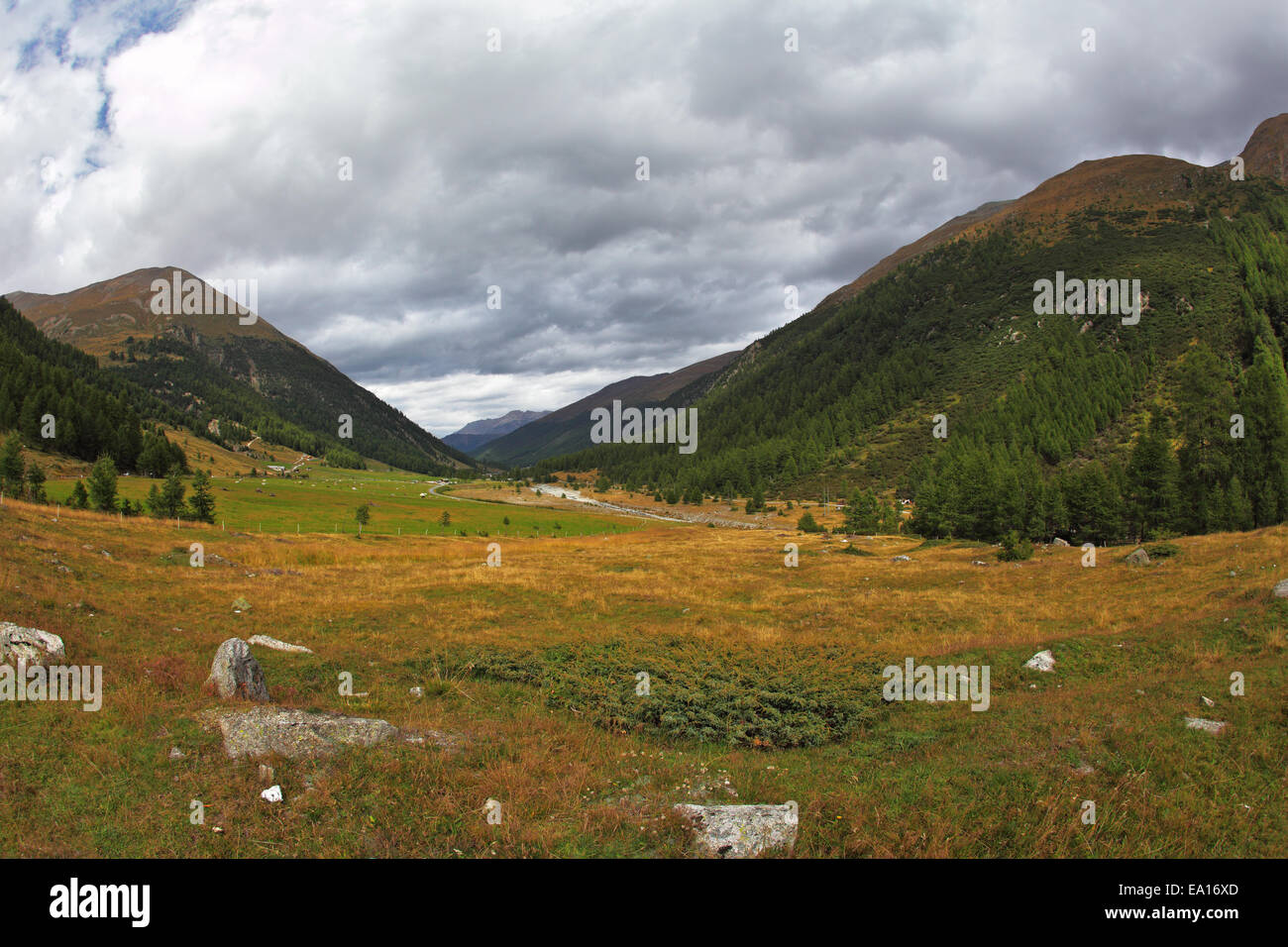 La valle del nord Italia Foto Stock