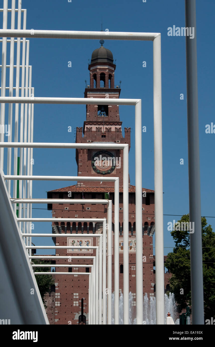 L'Italia, Lombardia, Milano, Milano Expo Gate, Info point in Piazza Castello per l esposizione mondiale 2015 Foto Stock