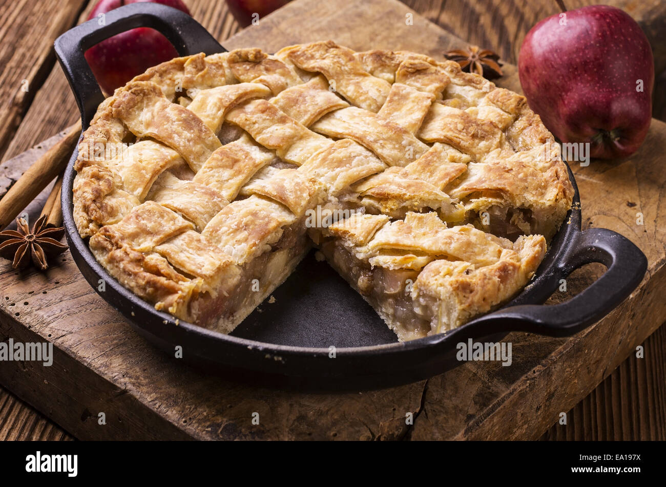 Tarte aux pommes Foto Stock