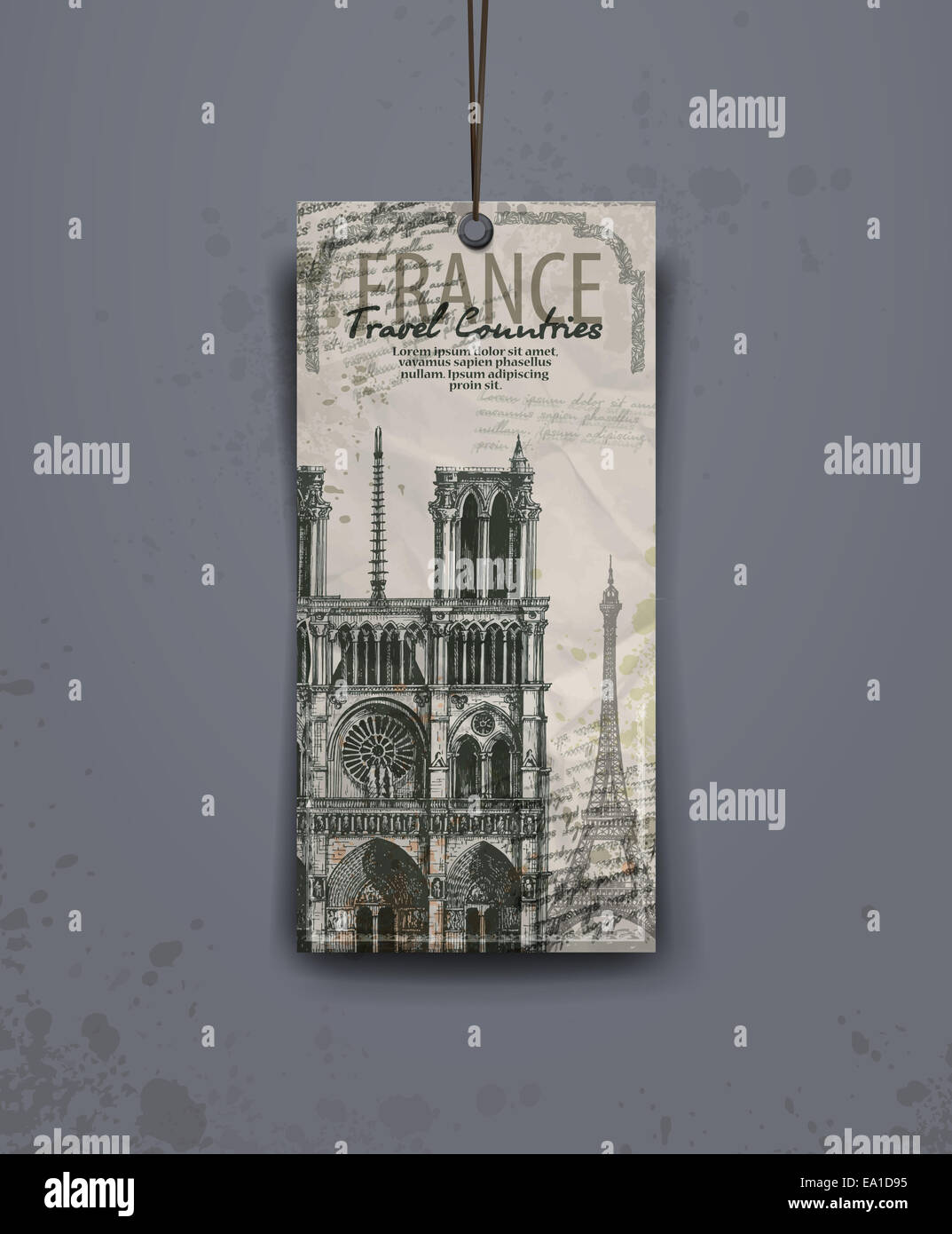 La cattedrale di Notre Dame. illustrazione vettoriale Foto Stock