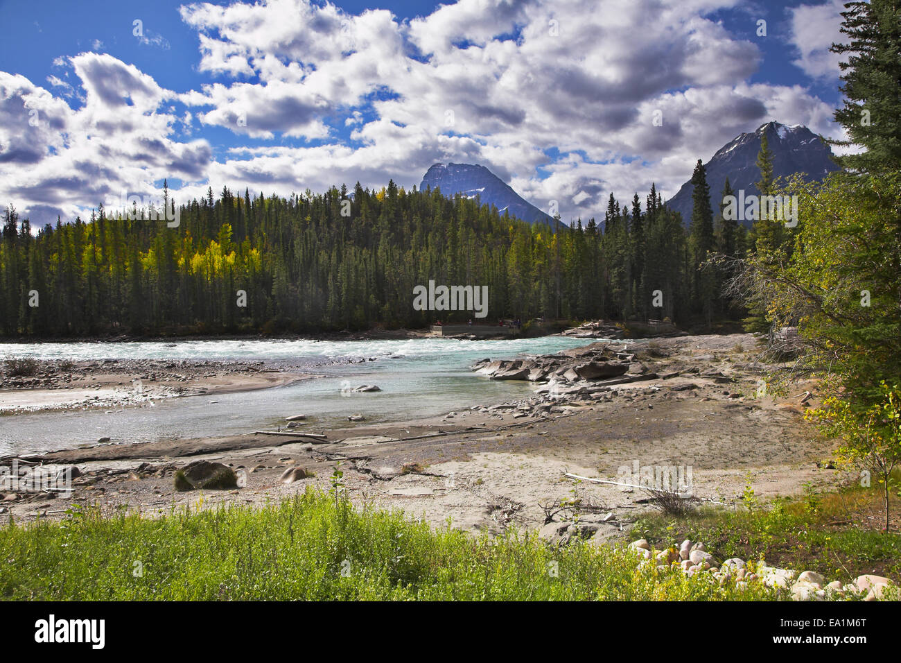 Il lago poco profondo in Canada in autunno Foto Stock