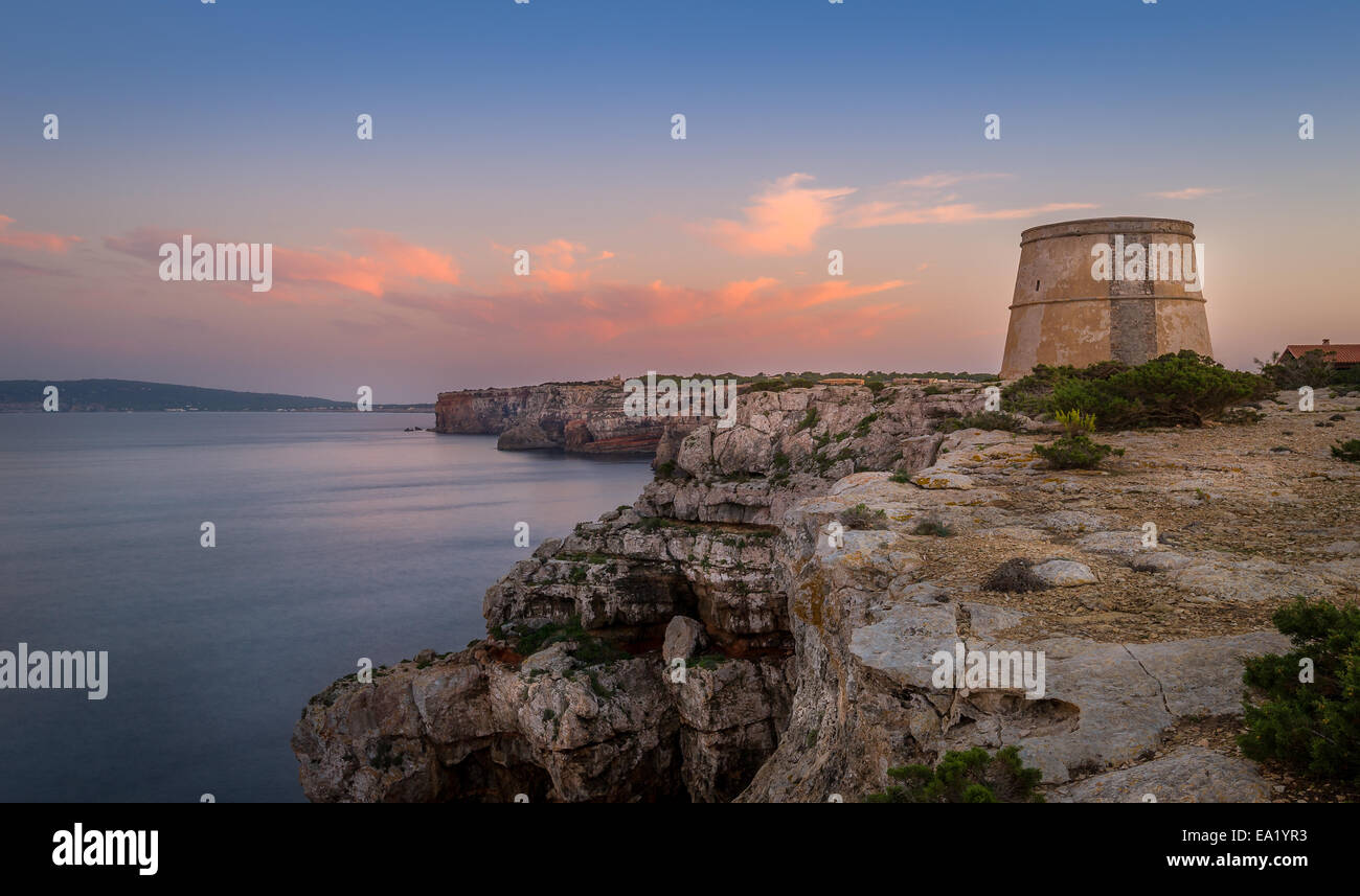 Formentera tramonto colorato Foto Stock