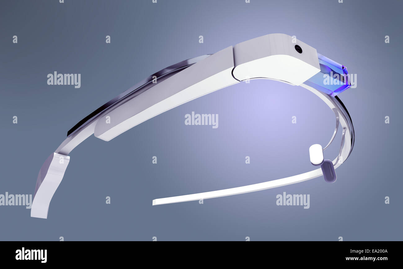 Computer indossabile tecnologia con una testa ottica-display montato, in forma di bicchieri di smart Foto Stock